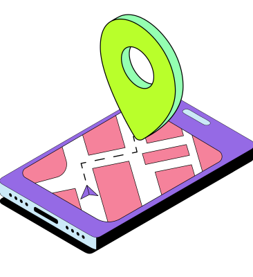 Geolocation in smartphone with map pin